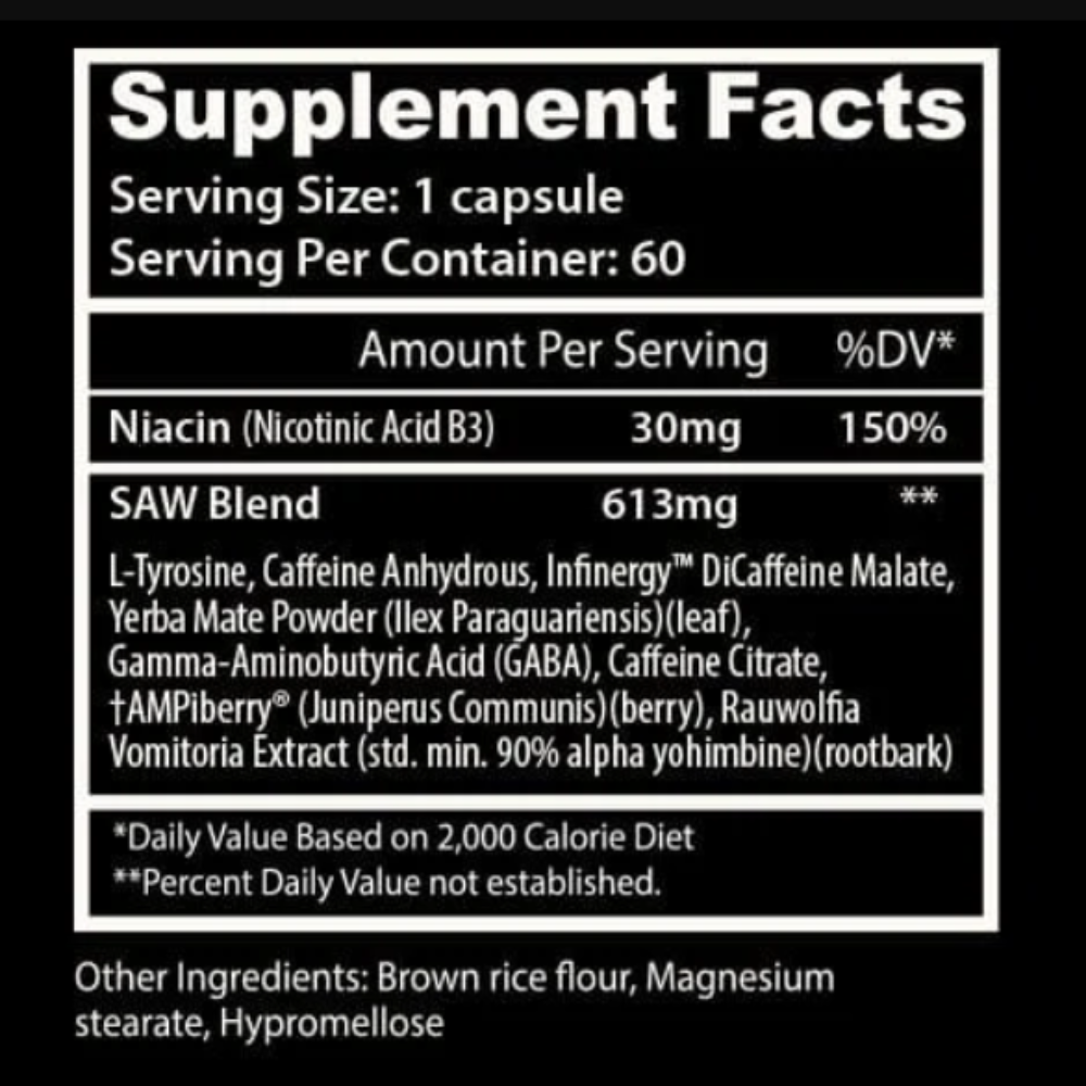 Insane Labz Saw Fat Burner 60 capsules image 1