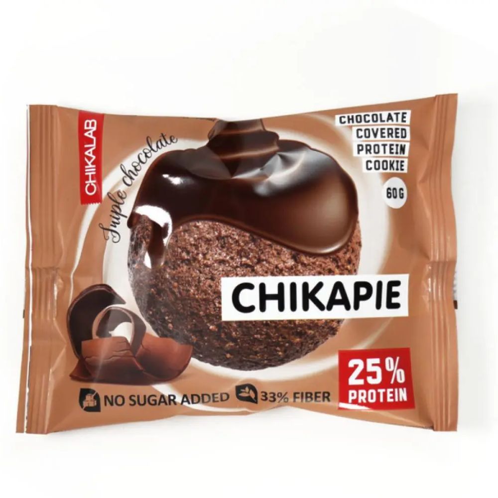 CHIKALAB Chocolate covered protein cookie with filling 60g image 0