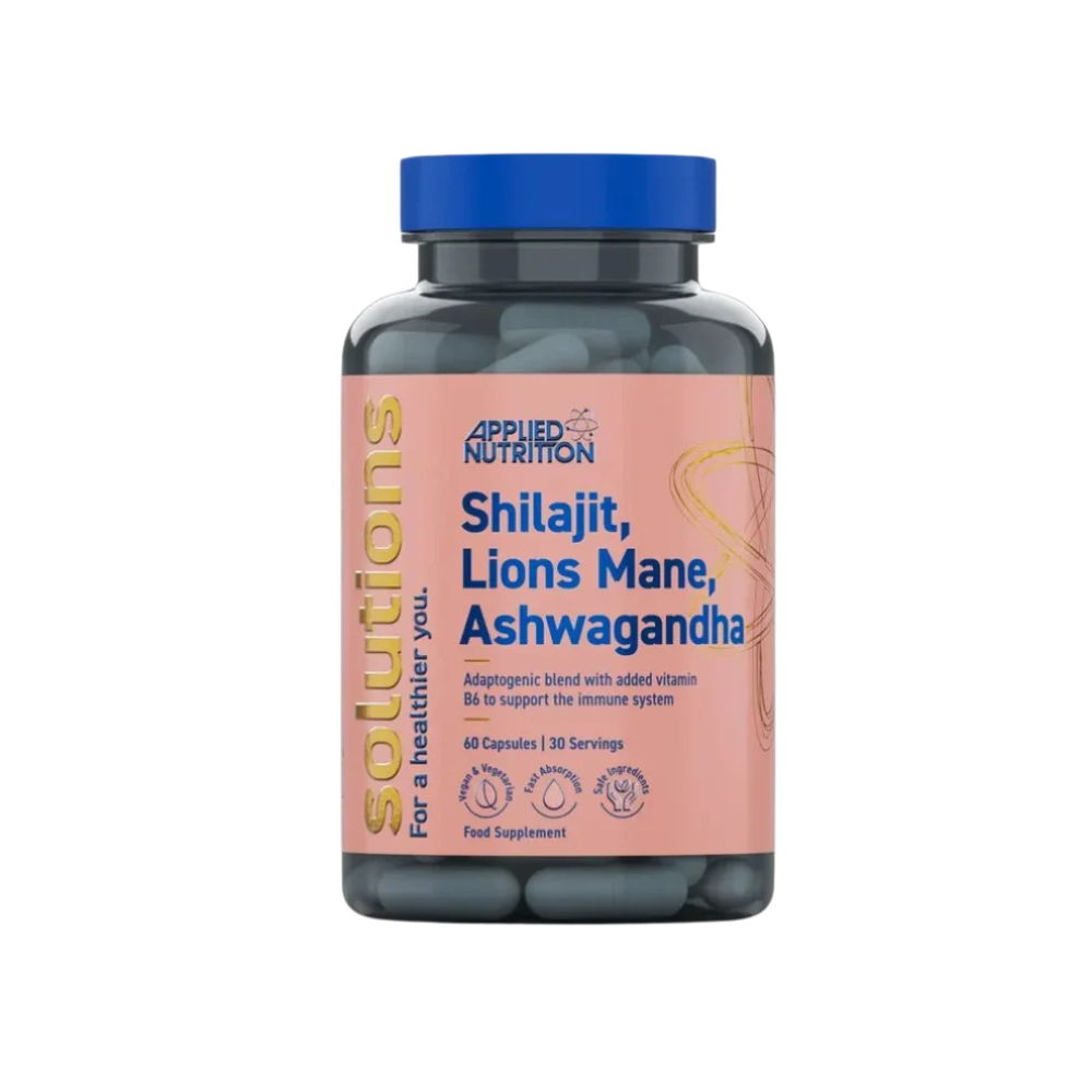 Applied Nutrition Shilajit, Lions Mane, Ashwagandha Capsules (60 Capsules)