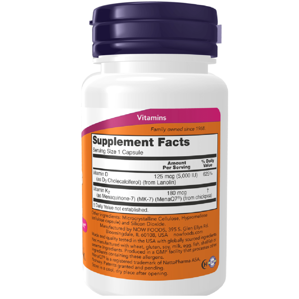 NOW MEGA D-3 & MK-7 60 VCAPS