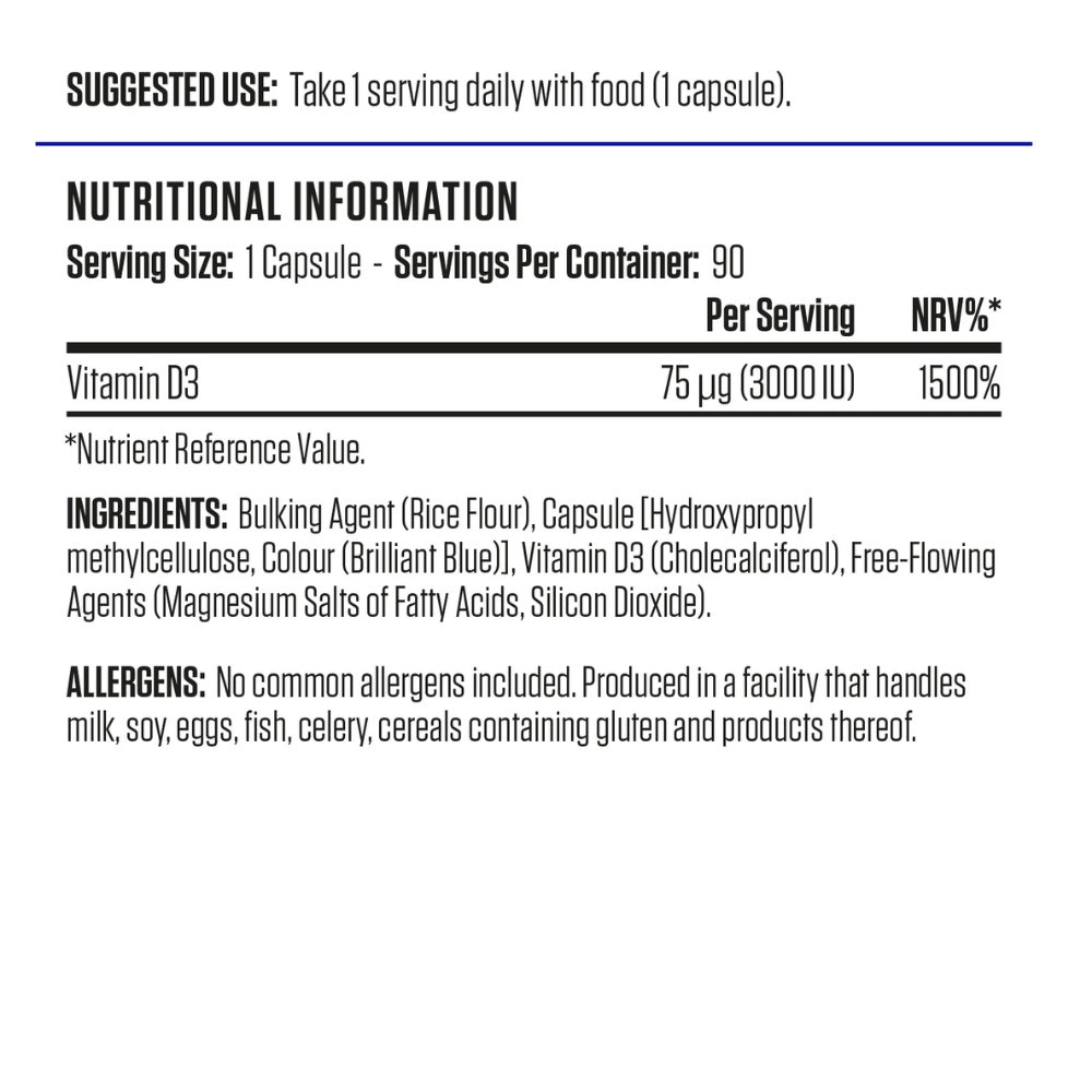 Applied Nutrition Vitamin D3 90 Capsules