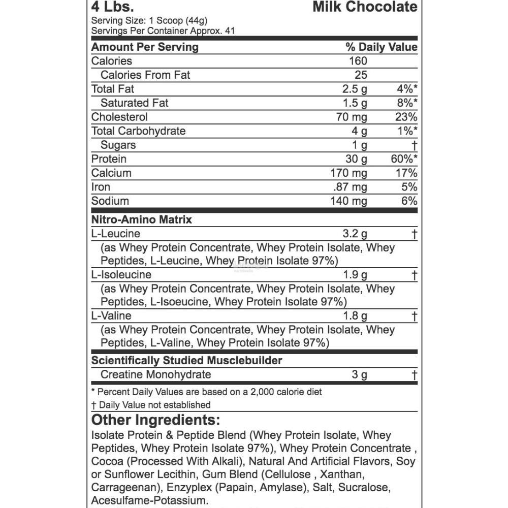 Muscletech Nitrotech Whey Protein 4lbs image 2