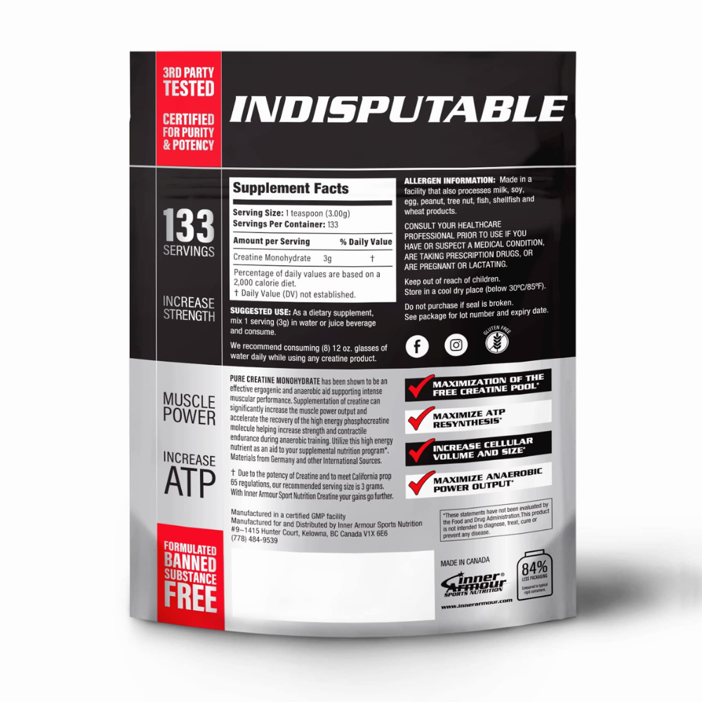 Inner Armour Unflavoured Creatine 400g image 1