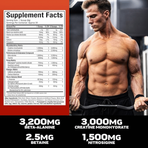 MuscleTech Vapor x5 label